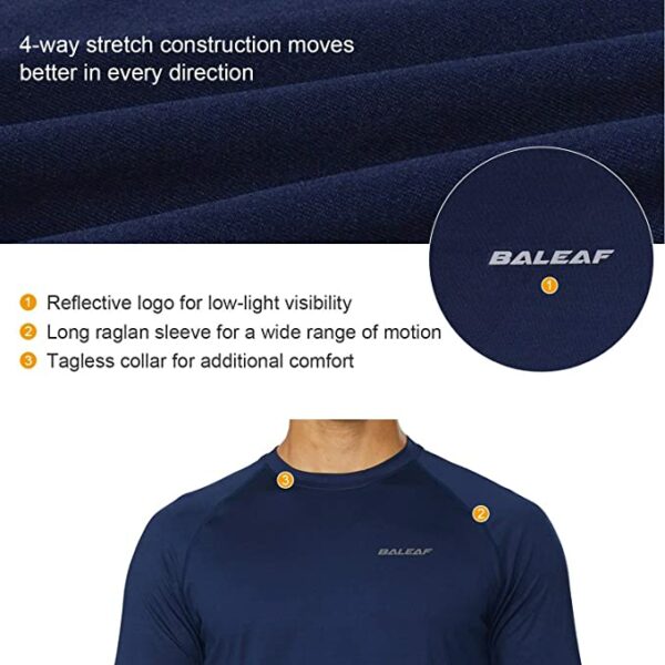 BALEAF Men's Long Sleeve Running Shirts Athletic Workout T-Shirts 1