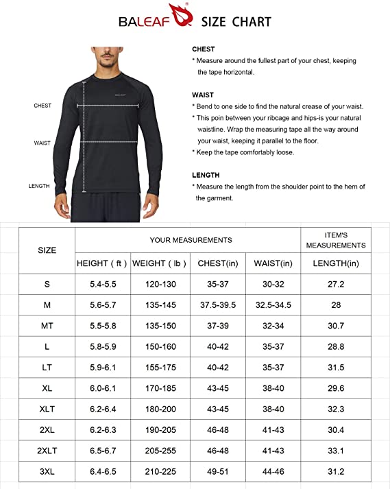 BALEAF Men's Long Sleeve Running Shirts Athletic Workout T-Shirts - Taste  Topics