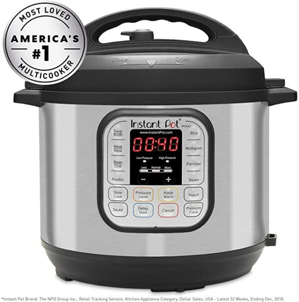 Instant Pot Duo 7-in-1 Electric Pressure Cooker, Sterilizer, Slow Cooker, Rice Cooker, Steamer, Saute, Yogurt Maker, and Warmer, 6 Quart, 14 One-Touch Programs 4