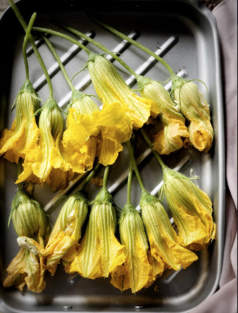 Italian Cheese Stuffed Squash Blossoms