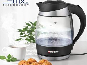 Mueller Premium 1500W Electric Kettle with SpeedBoil Tech, 1.8 Liter Cordless with LED Light, Borosilicate Glass, BPA-Free with Auto Shut-Off and Boil-Dry Protection 3