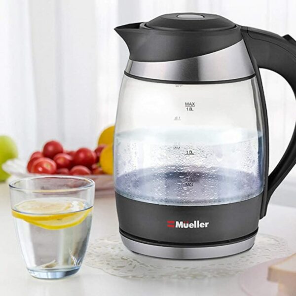 Mueller Premium 1500W Electric Kettle with SpeedBoil Tech, 1.8 Liter Cordless with LED Light, Borosilicate Glass, BPA-Free with Auto Shut-Off and Boil-Dry Protection 5