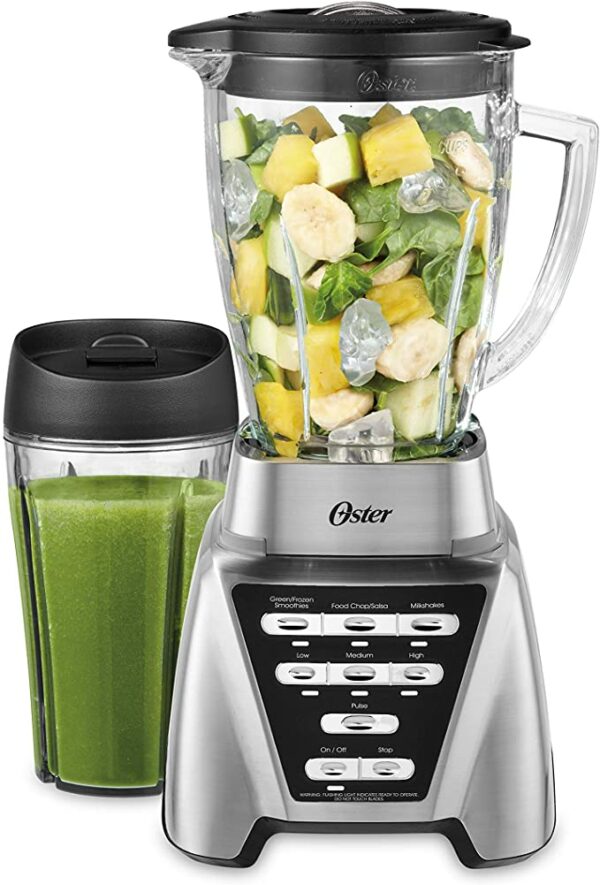 Oster Blender | Pro 1200 with Glass Jar, 24-Ounce Smoothie Cup, Brushed Nickel 4
