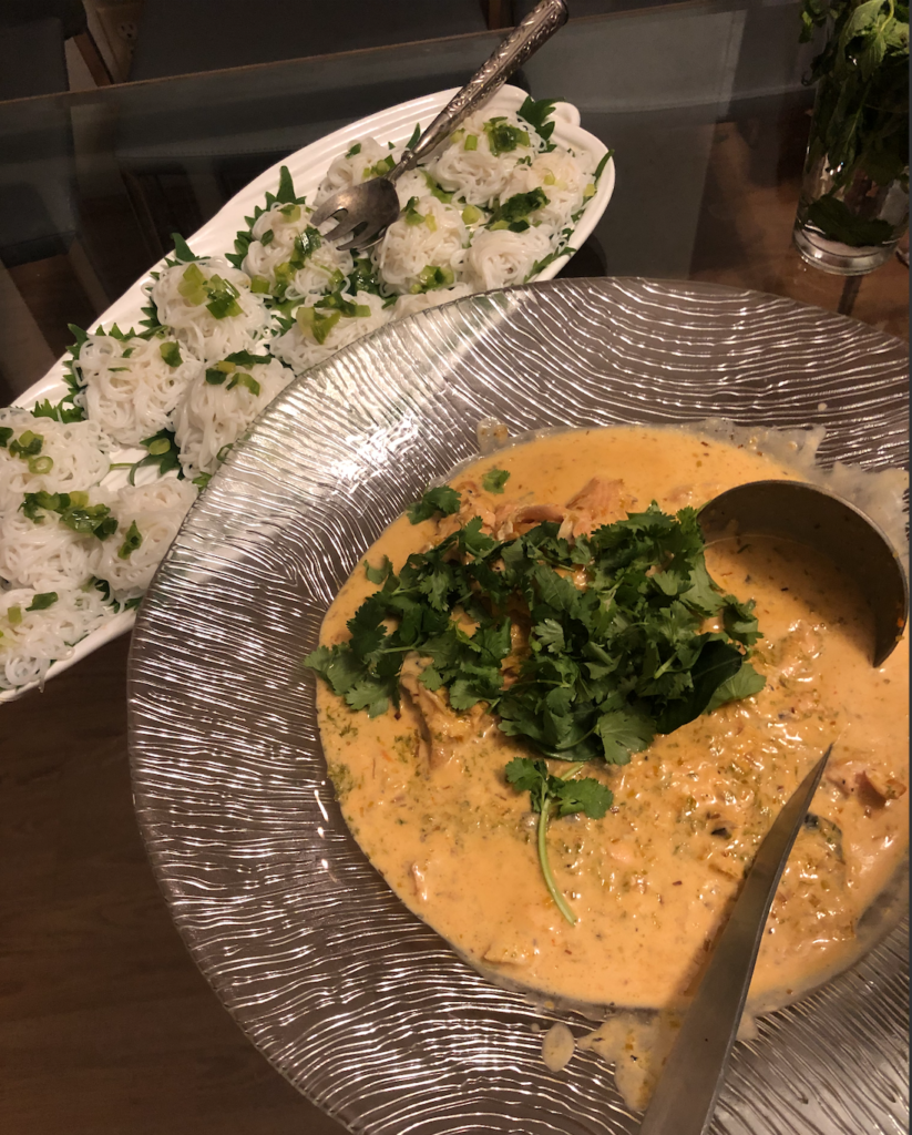 Poached Fish in Garlic Coconut Lime Sauce