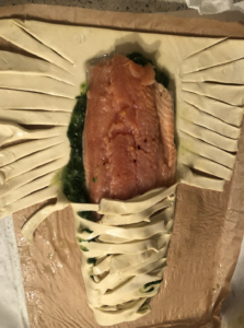 Halloween "Mummy" Salmon Spinach Puff Pastry 11