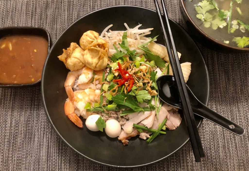 Tasty Noodles with Prawns and Pork or Hu Tieu