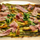 Spring's Asparagus Tart with cheese and Parma Ham